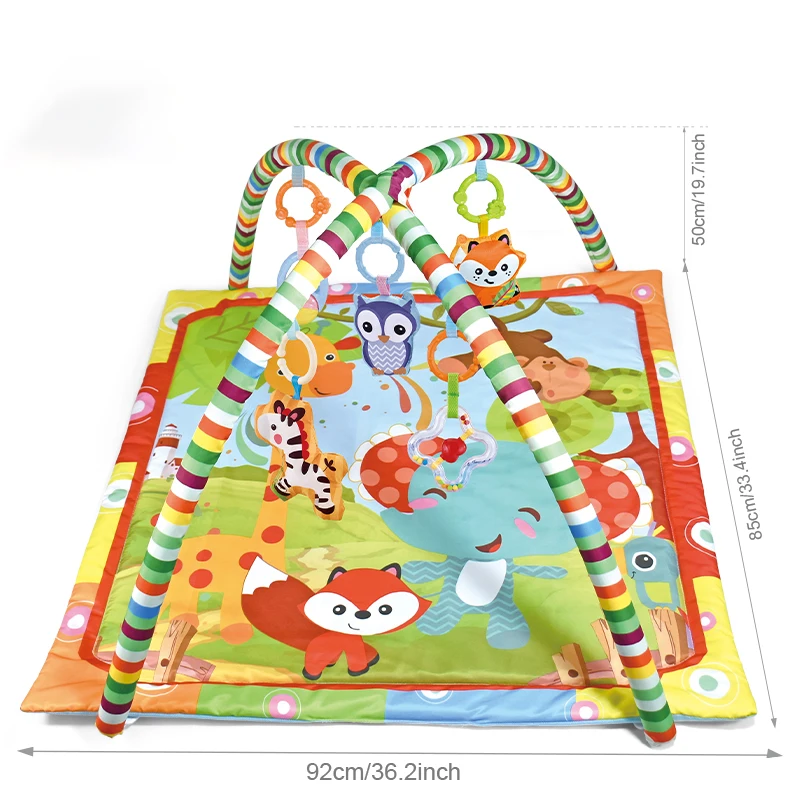 Baby Fitness Stand Square Cartoon Animal Foldable Puzzle Education Game Blanket Machine Washable Easy Clean Baby Fitness Stand