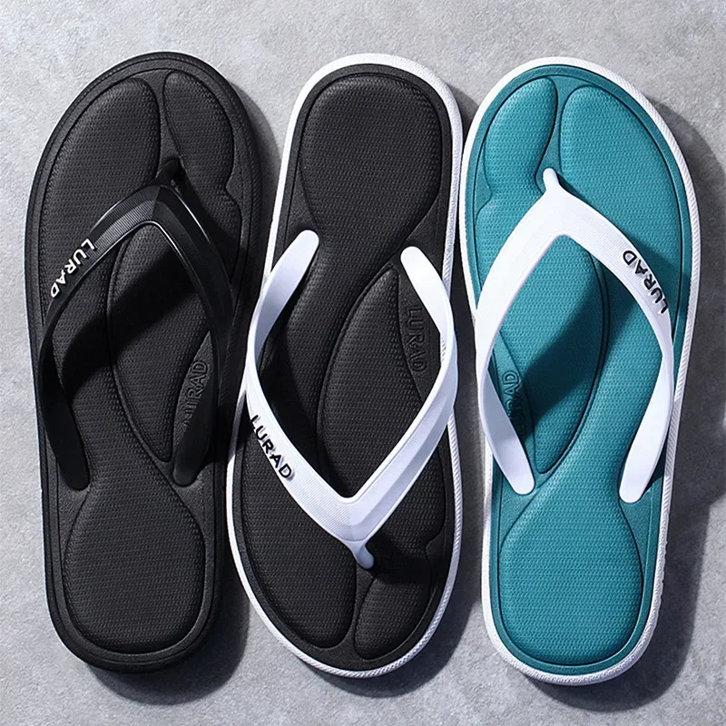 3D Memory Sponge PU Massage Men\'s Flip Flops Summer Antiskid Outdoor Sandal Clip Casual Beach House Rubber Soft Women Slippers