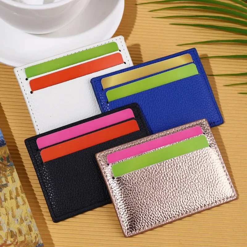 

2024 New Leather Cross Border Ultra Thin Card Holder PU Leather High Value Large Capacity Card Holder Men's Multi Car Mini Purse