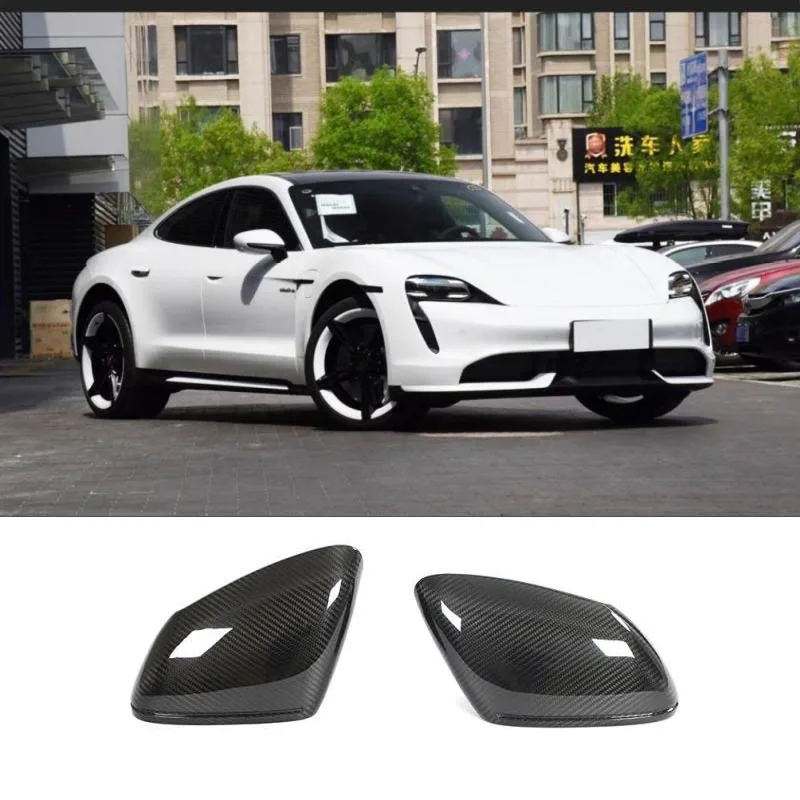 For 2019+ Porsche Taycan 9J1 992 Turbo S LHD Carbon Fiber Side Mirror Cover Caps