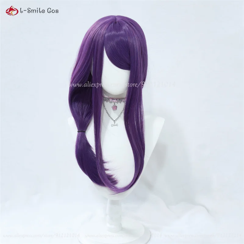 Peluca de Anime Kamishiro Rize para mujer, cabellera sintética resistente al calor, color morado, 60cm de largo, ideal para Cosplay