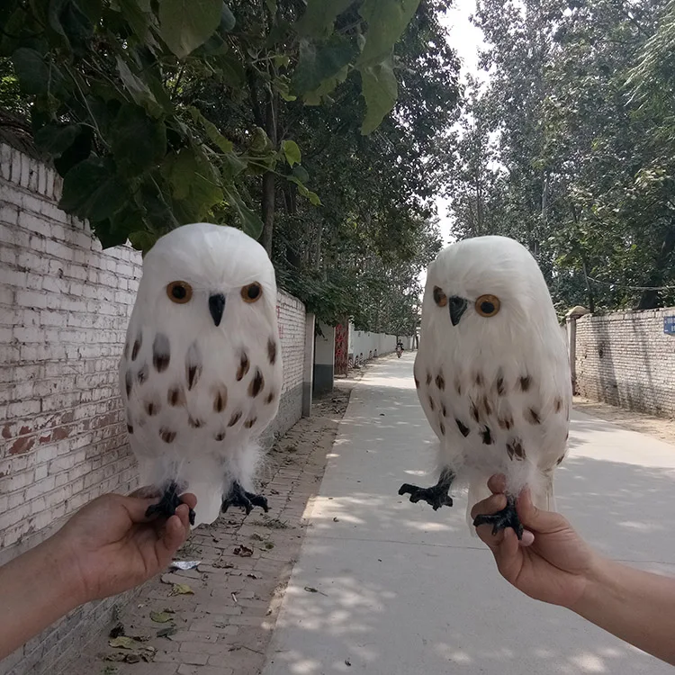 Big real life Bird owl model large 32cm foam & feather owl doll home garden decoration prop toy gift h1480