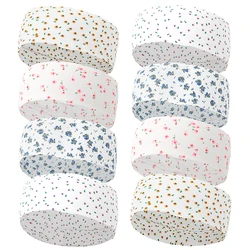 Women Pattern Print Headband Flat Turban Knitted Stripes Stretch Hairband Hair Accessories Headwrap Bandanas Girls Bands