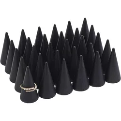 30 Pcs Wood Cone Ring Holder Finger Jewelry Display Stand（Burlywood 1x2 Inch） Ring Display Stands Organizer DIY Craft for Retail