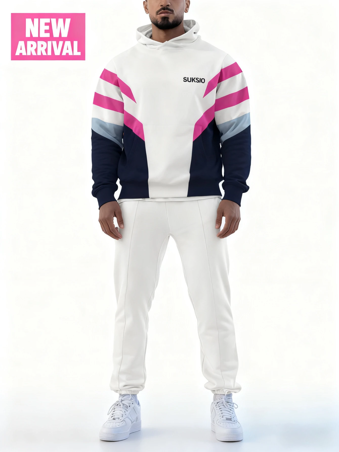 

Men's 2-piece set, fashionable hoodie paired with loose casual pants | comfortable and warm fabric, men's hoodie set.