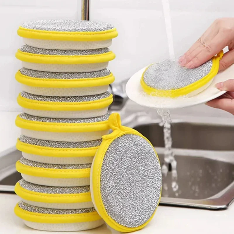 3/5/10Pcs Double Side Dishwashing Sponge Dish Washing Brush Pan Pot Dish Wash Sponges Household Cleaning Kitchen Tools