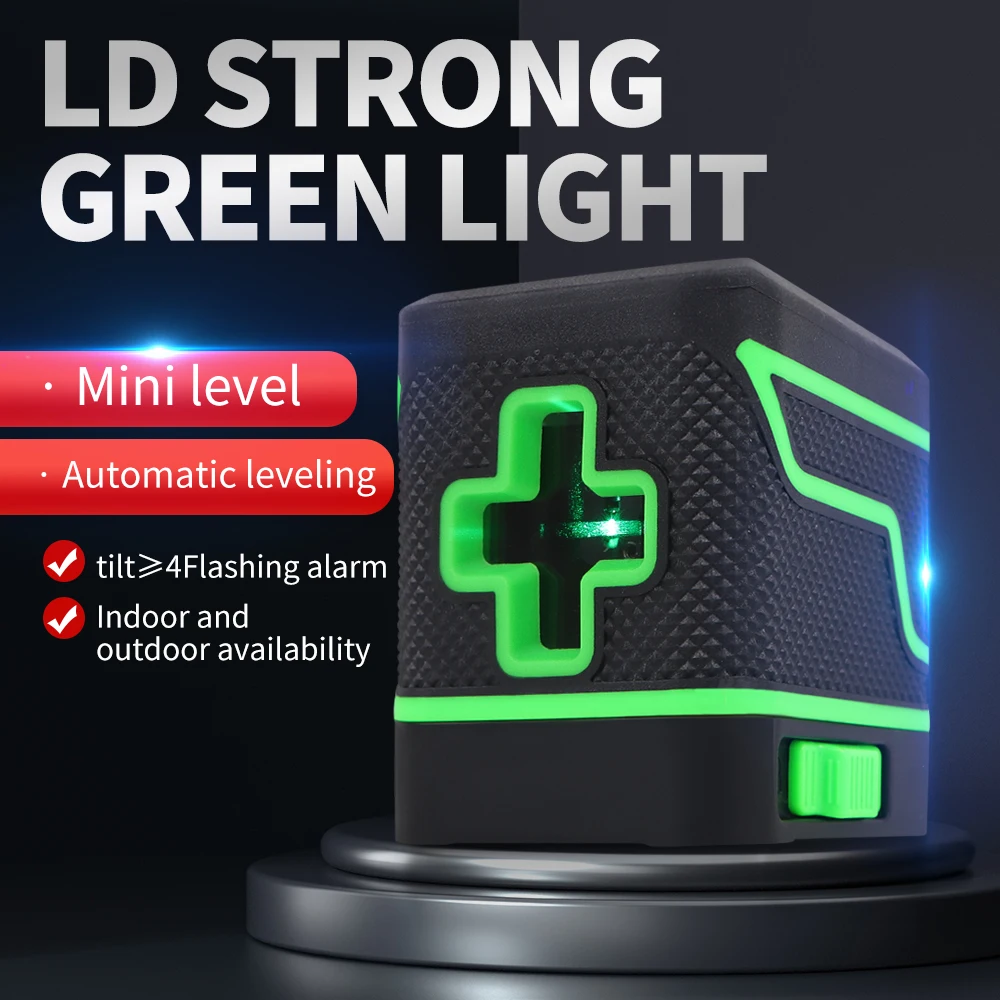 Mini 2 Lines Green Laser Level Self-leveling Vertical Horizontal Cross Line Meter Nivel Laser 360 Autonivelante Waterproof