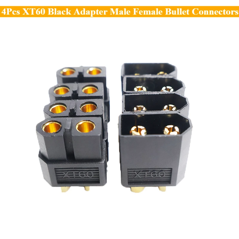 4Pcs XT60 Black Ada…