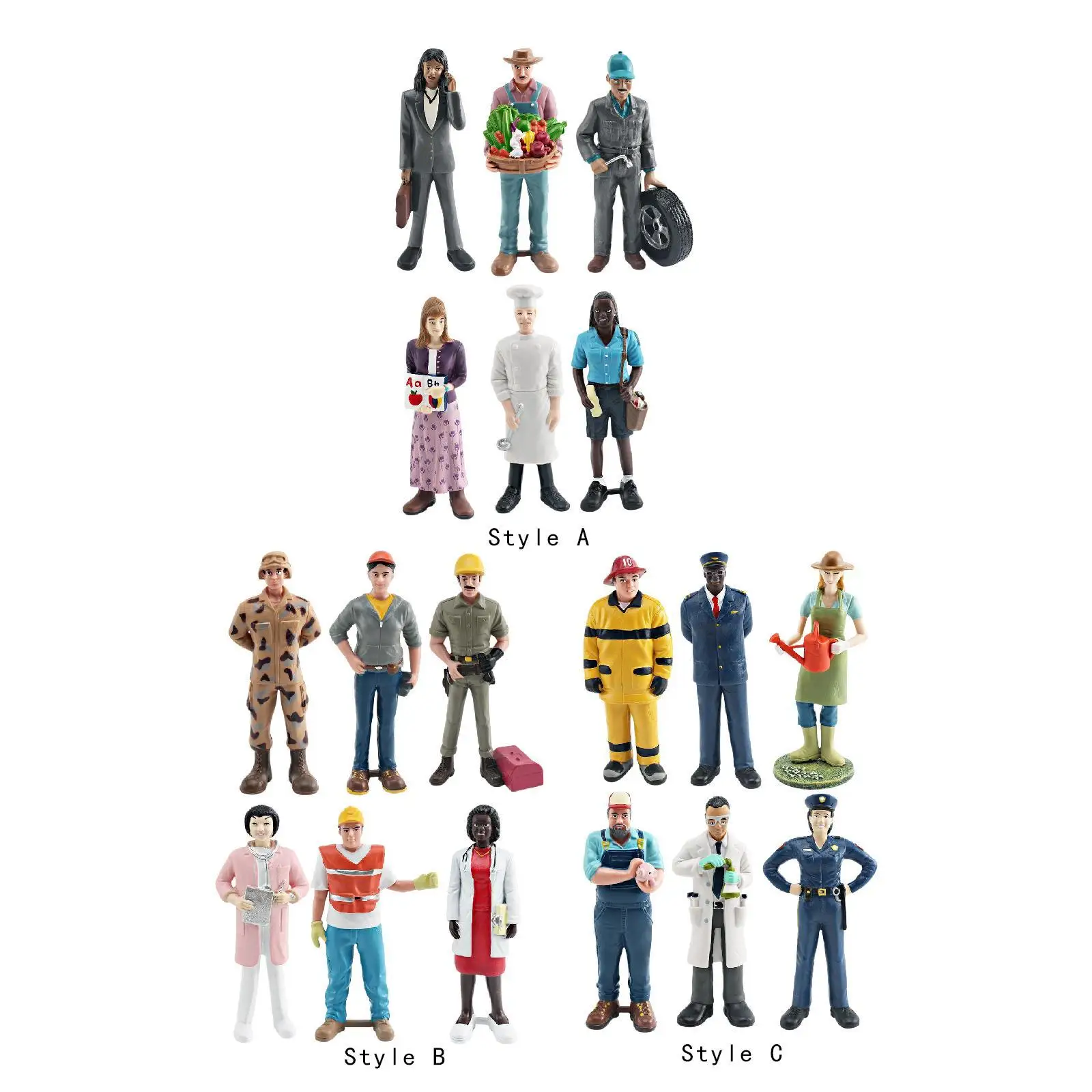 

6 Pieces Professional Character Models Figures Photo Props Diorama People