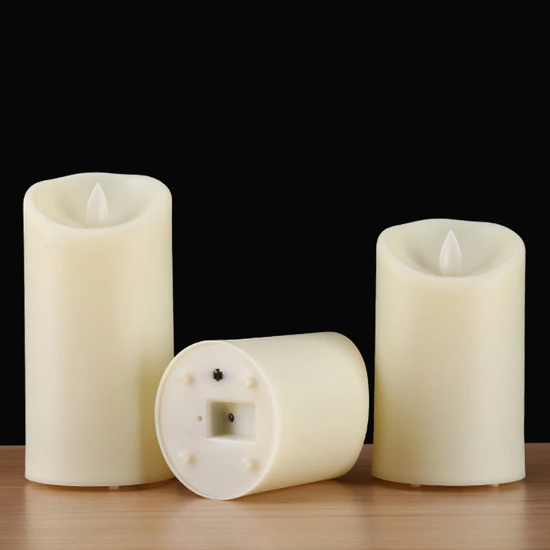 Pair Rechargeable Flameless Votive Candles Battery Operated USB Pillar Candle &Remote and Timer, DIY Real Wax LED Window Lamp