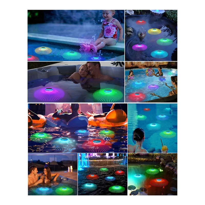 

ABUP-1 Piece Solar Floating Pool LED Lights Waterproof RGB Color Changing Pool Lights For Pool,Pond,Spa,Hot Tub