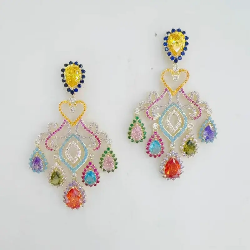 

Bilincolor Multicolor Rainbow Tassel Earrings for Women