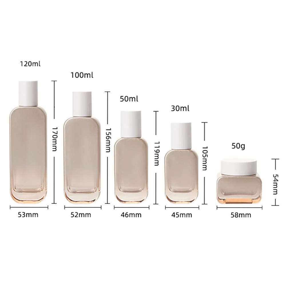 6 Stück Glas-Lotionflaschen, nachfüllbare Lotion-Creme-Flaschen, Kosmetikflaschen in Reisegröße für Flüssigkeiten ‌ Nachfüllbarer Kosmetikbehälter – Detail 1