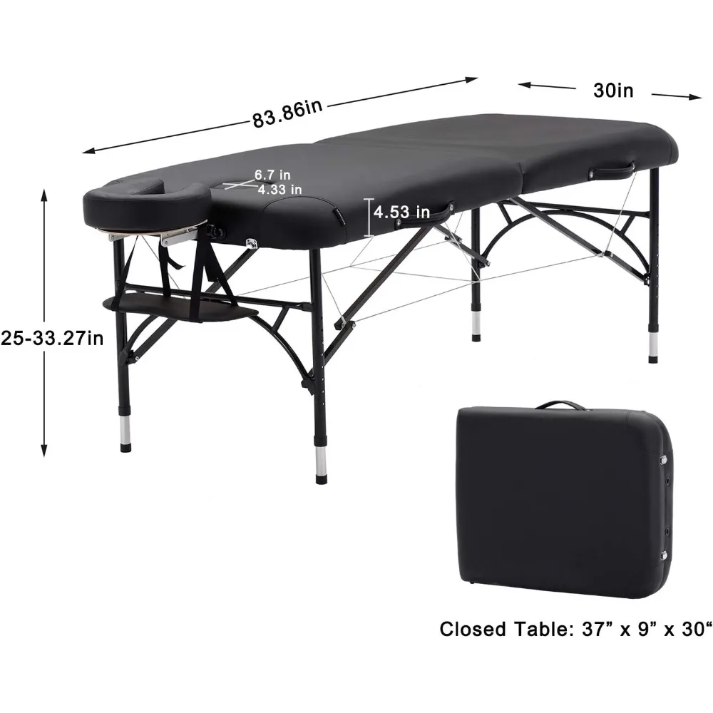 Width Portable Lightweight Massage Table Facial Solon Spa Tattoo Bed with Aluminium Leg,  Thick Cushion