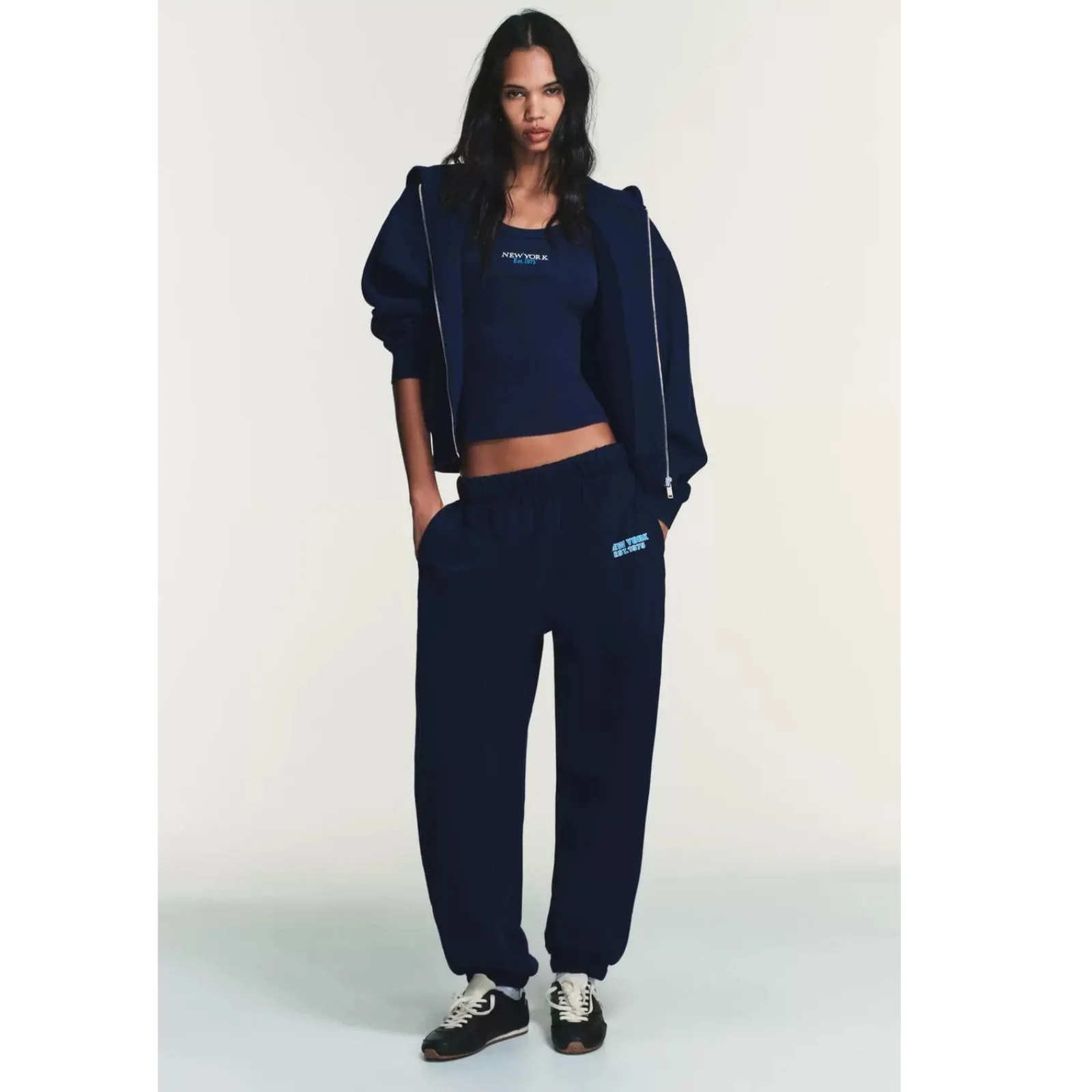 Spring New Casual Women's Set Hooded Sweatshirt And Running Pants High Waist Long Pants Short Style Letter Pattern Commute Style