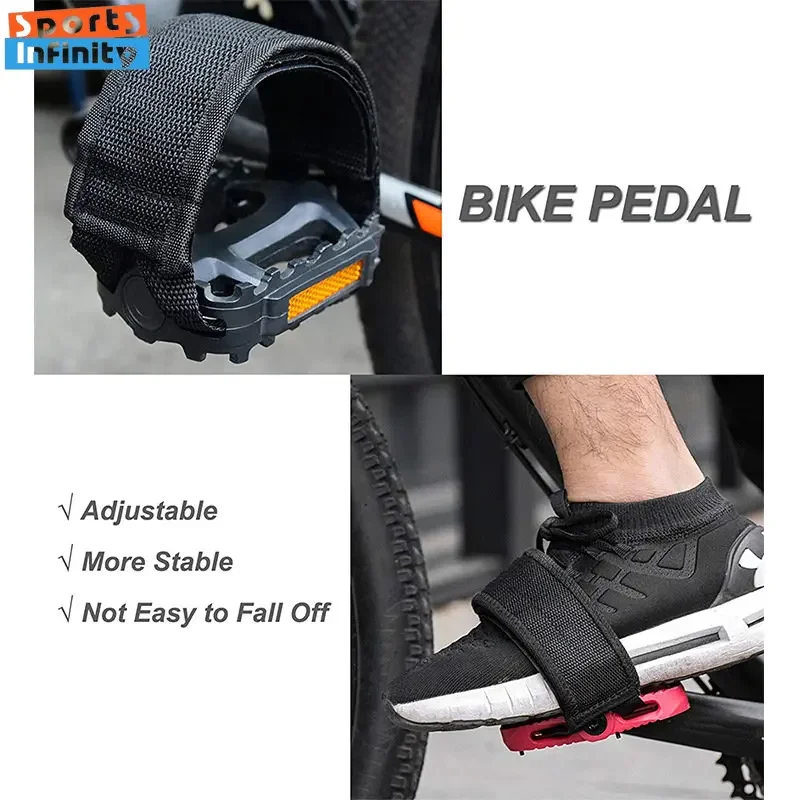 1 Pcs Bike Pedal Strap Bicycle Fixed Gear Cycling Pedals Belt Feet Set with Straps Beam Foot MTB Accessories Road Bike Parts