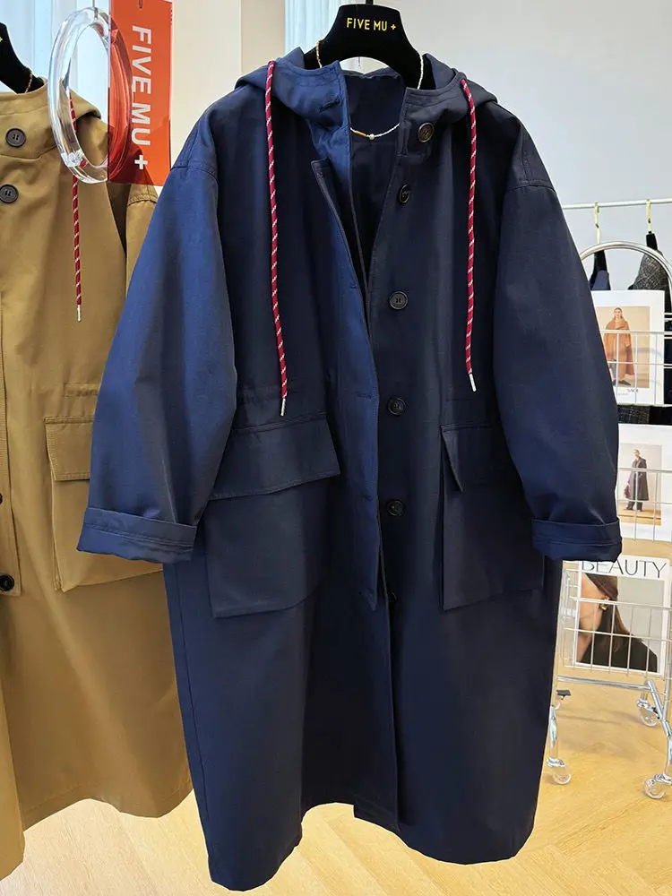 

Новинка весны и осени 202, женский плащ, свободная рабочая одежда с капюшоном, плащ, куртка