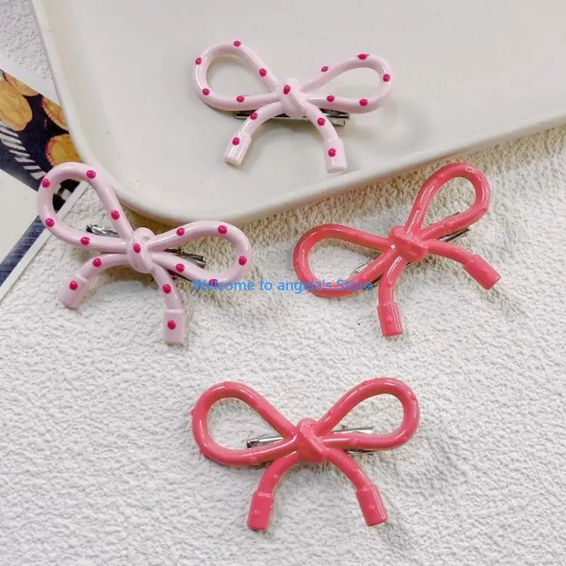 

X4YC Lovely Bowknot Hair Barrettes Ponytail Holder Clip Fashion Hair Accessory for Women and Girls