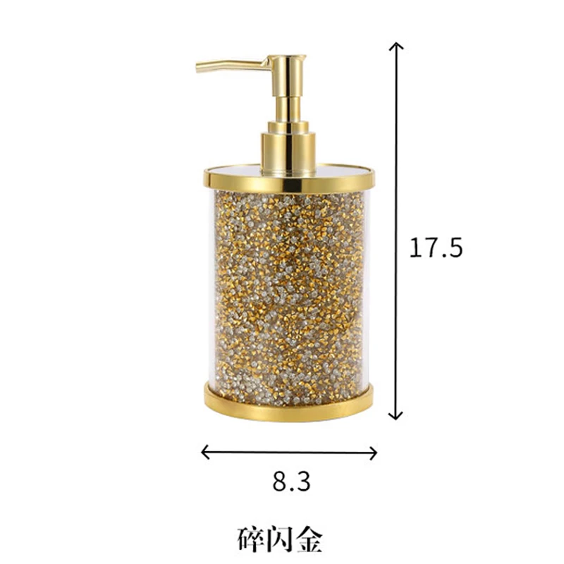 

Light Luxury Broken Diamond Body Soap Empty Bottle Bathroom Push-type High-grade Hand Sanitizer Soap Dispenser Plastic Bottle