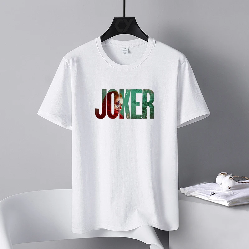 

Men's T-shirts 100% Cotton White Graphic J-Joker Short Sleeve Tee Personalized Y2k Summer Tops Streetwear Gifts for Boyfriend