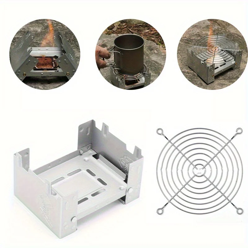 Custom.2pcs/set Lightweight & Durable Folding Camp Stove - Portable, Compact Design - Outdoor Camping, Hiking & BBQ -