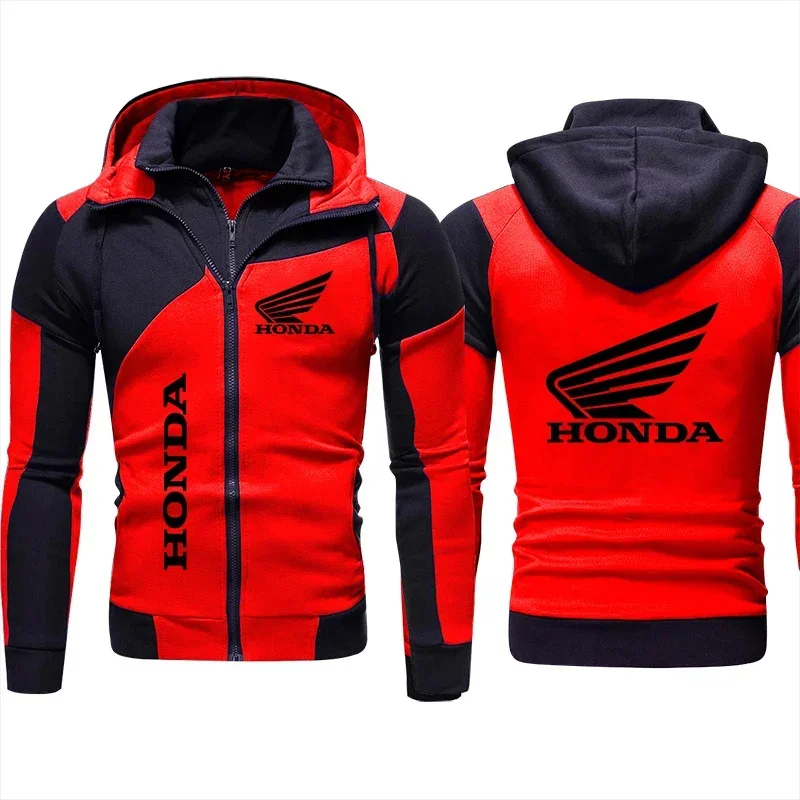 2024 Autumn Honda Hoodie Motorcycle Jacket Honda Red Wing Logo Print Hooded Sweatshirt Biker Racing Jacket Fleece Men\'s Clothing