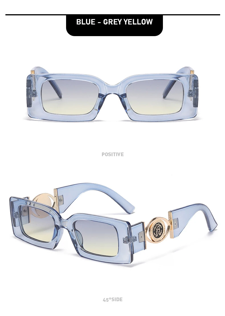 Neue Quadratische Kleine Rahmen Sonnenbrille Für Frauen Straße Fotografie Gläser Fashion Square Moderne Sonnenbrille JH3033 – Detail 12