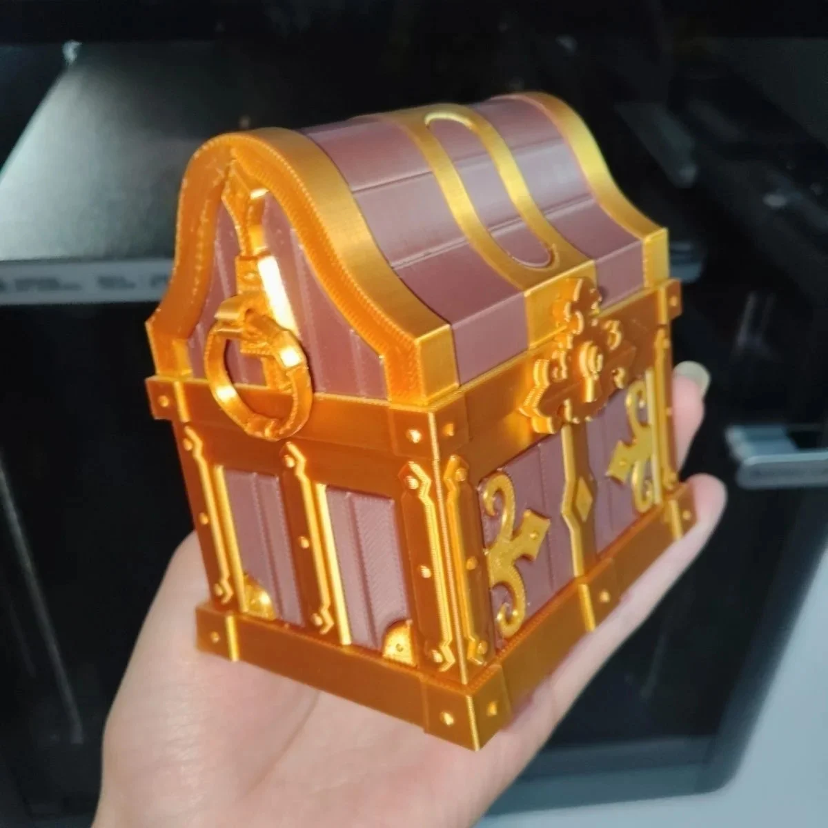 Creative Genshin Impact Gorgeous Treasure Chest Openable Storage Box 3D Printed Game Genshin Fans Desktop Decor Collection Gift view 2