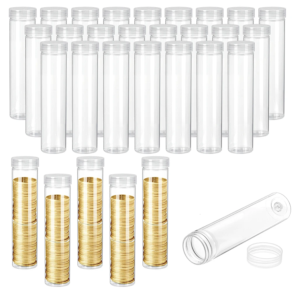 50pcs-storage-tubes-33mm-diameter-half-dollar-cases-clear-plastic-sturdy-storage-tubes-with-screw-on-caps