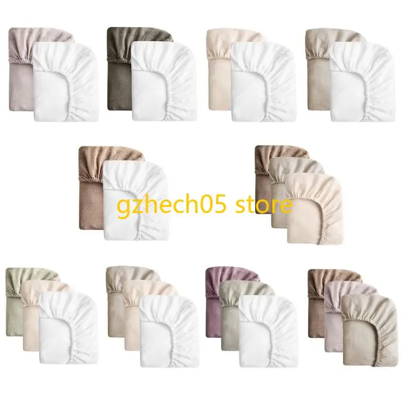 

D55E 1 Set Soft & Comfortable Fitted Sheet Cotton Crib Bed Sheet Breathable Fitted Design for Standard Baby Crib Mattress