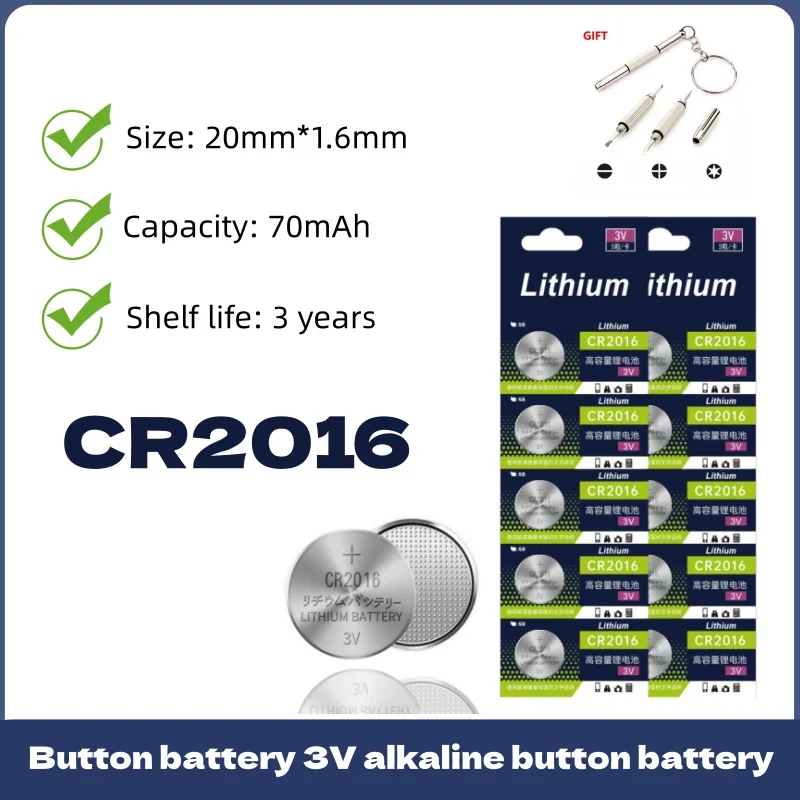 

The New High-energy CR2016 Button Battery 3V Alkaline Button Battery Is Used for Toy Watches, Clock Remote Controls