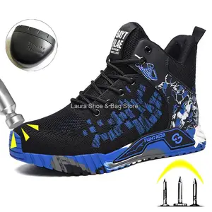 Sicherheitsschuhe für Männer und Frauen, Stahlarbeitsschuhe, Anti-Taste-Stiefel, unzerstörbarer atmungsaktiver Stiefel 10 Hauptverkäufe Herren Boots Casual - №10