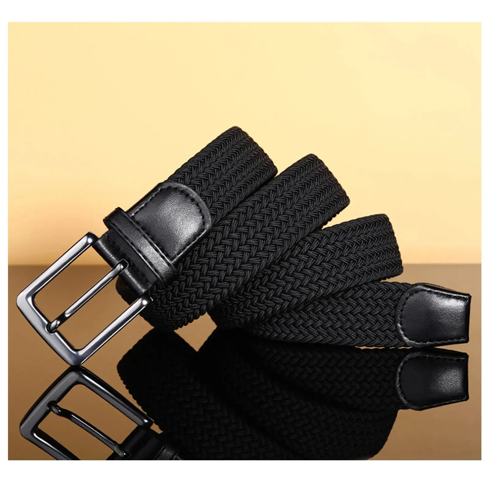 Correias elásticas trançadas para homens, Cinto de tecido, Calças de golfe camisas jeans, Jeans confortáveis, 1 pacote