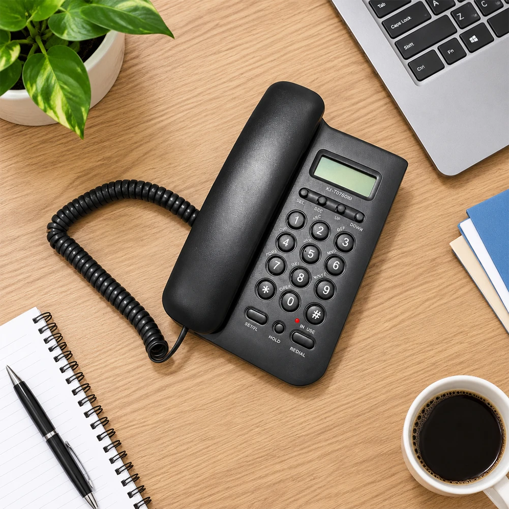 Corded Landline Phone Walkie-Talkie Phone Home Office Battery-Free Landline HD Call Receptions Desk Emergency Backup Phone