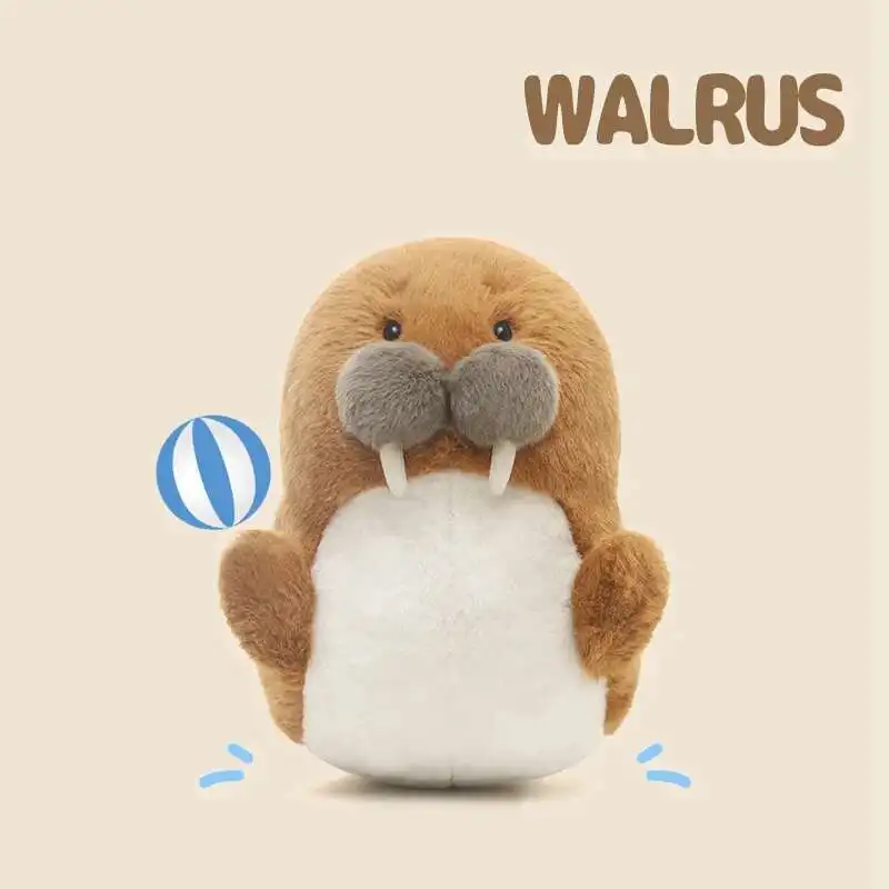 

35cm Adorable and Funny Walrus Stuffed Animal Doll Simulated Ocean Walrus Stuffed Plush Toy Christmas Birthday Gift Room Decor