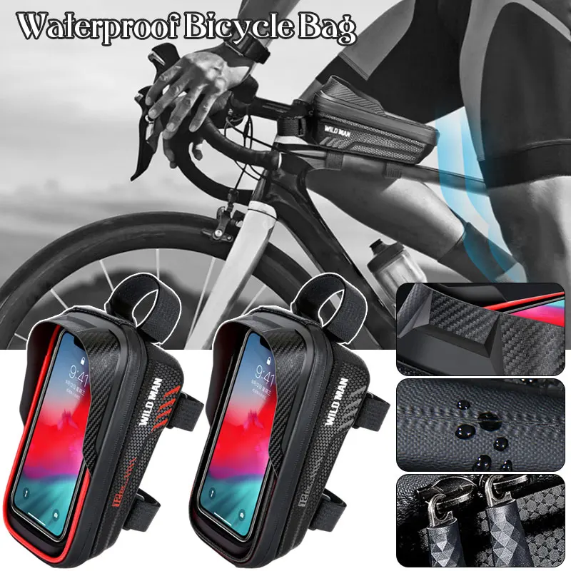 

Rainproof Bicycle Front Cell Phone Holder Touchscreen Tube Cycling Saddle Bag Mobile Phone Saddle Bag Riding Equipment