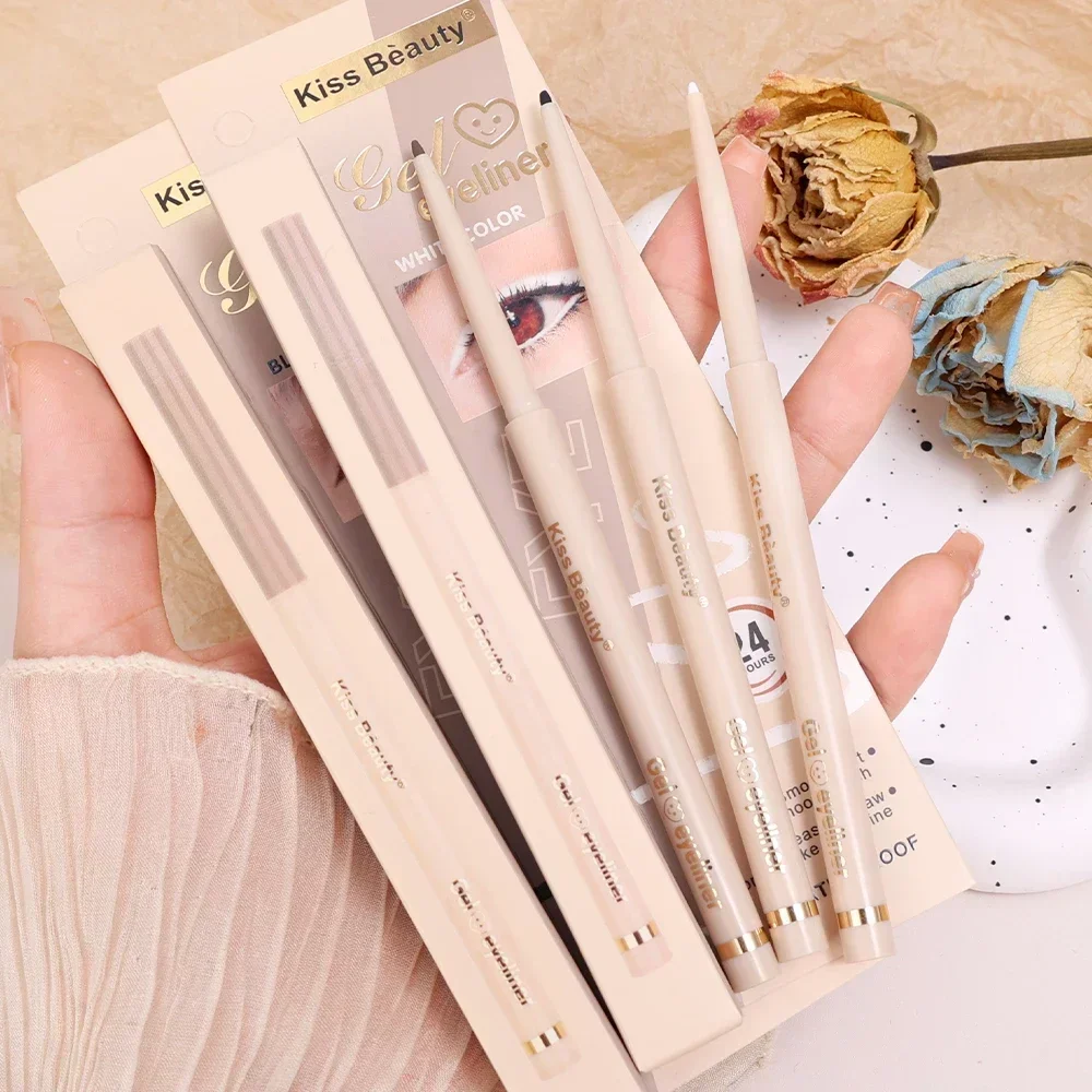 Waterproof Matte White Eyeliner Gel Pencil Long Lasting Smooth Not Blooming Eye Liner Lying Silkworm Lower Eyelash Pen Cosmetics