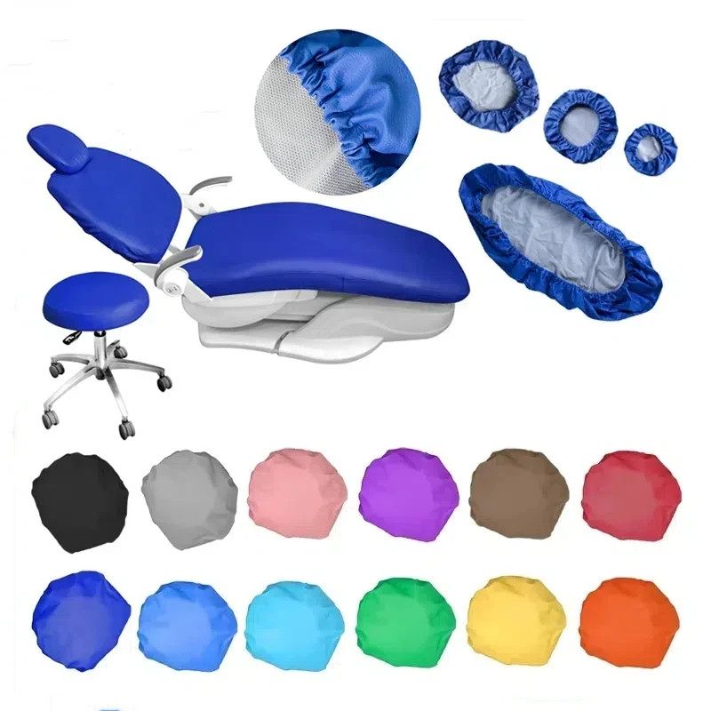 Dental Chair Cover PU Leather Dental Seat Cover Elastic Waterproof Protective Seat Cover 4 Pcs/set Dental Equipment