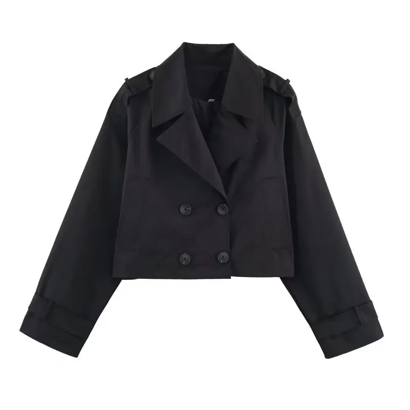 New Trendy and Casual Short Trench Coat for Cross-border European and American Style Women's Wear Suitable for Commuting Jacket