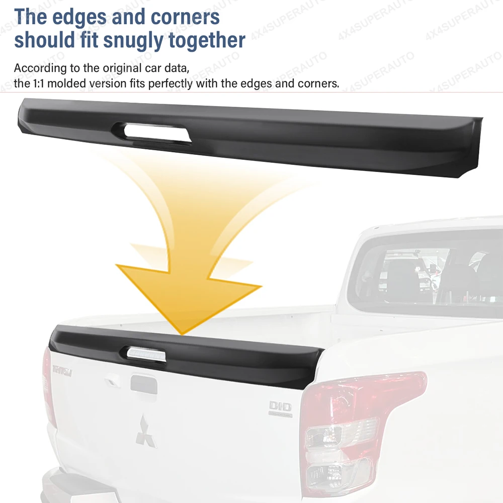 Tail Gate Protector Rear Spoiler Tailgate Cover Guard for Mitsubishi Triton L200 2015 2016 2017 2018 year models Matte Black 1PC