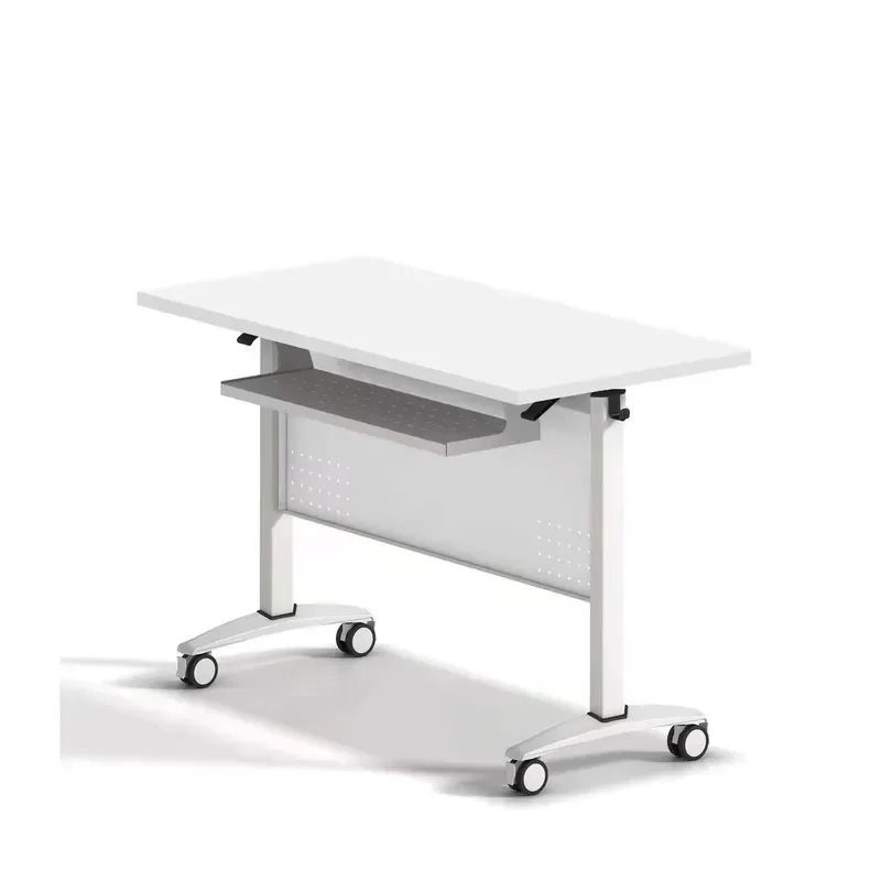 Foldable Mobile Training Table Ergonomic Flip Top Desk for Office School Conference Room Stable Study Workstation with Wheels