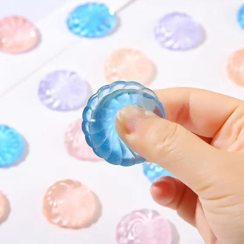 5/10PCS Kawaii Transparant Kristal Broodje Sticky Squeeze Speelgoed Zachte Realistische Jelly Glitter Transparant Squeeze Speelgoed Kinderen volwassen Geschenken