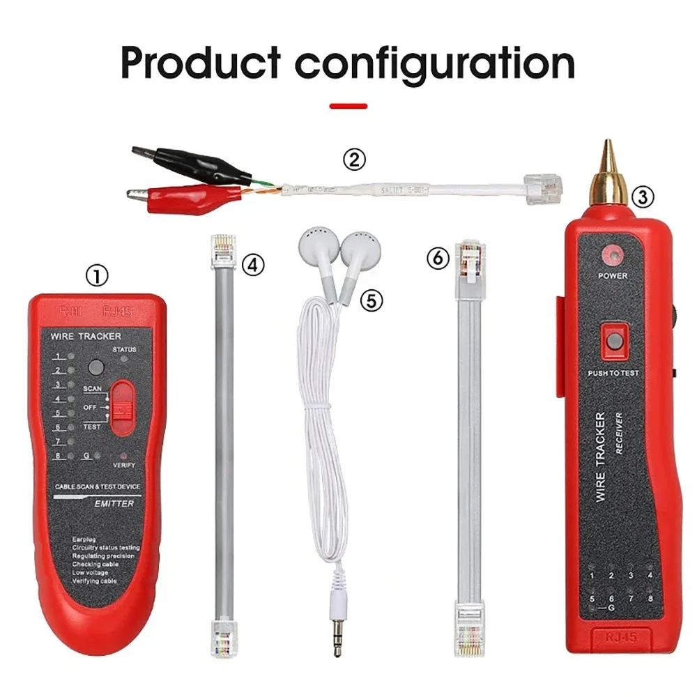 Kebidumei إيثرنت LAN شبكة كابل تستر RJ45 RJ11 LAN خط تستر مكتشف سلك الهاتف المقتفي استقبال أداة الشبكة إصلاح