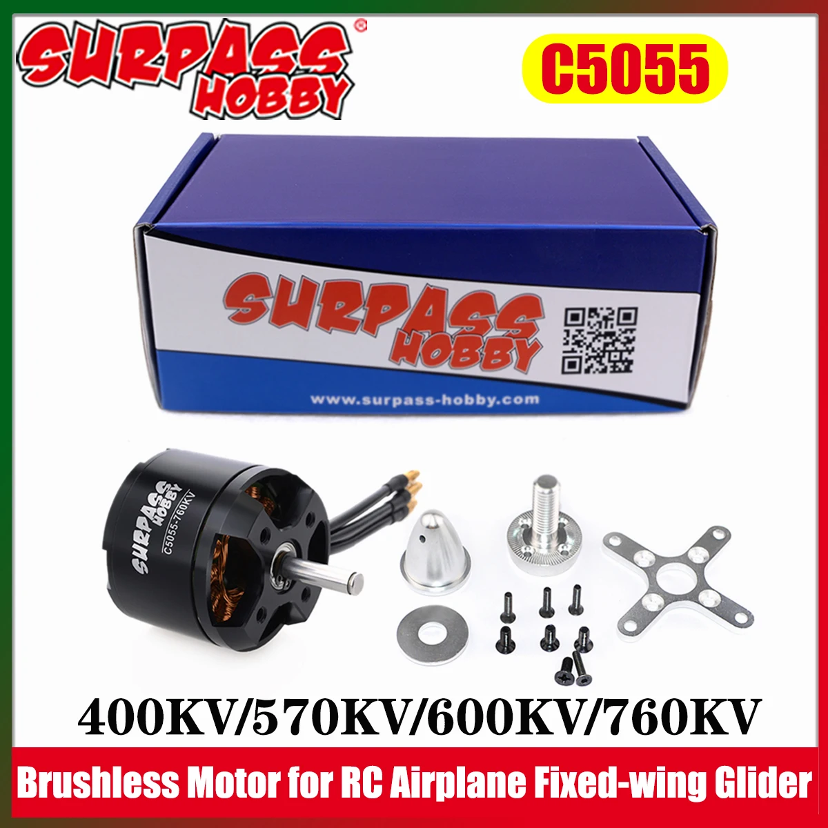 

SURPASS HOBBY C5055 400KV 570KV 600KV 760KV Brushless Motor for RC Airpalne Fixed-wing Aircraft Multicopters Helicopter Glider