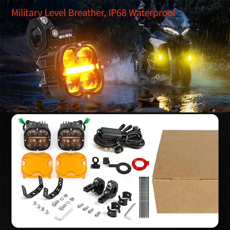 2026 New 3.5inch Motorbike Fog Lights With High Low Beam Amber DRL Auxilary Motorcycle External Spotlight For BMW F850 GS F900 view 6