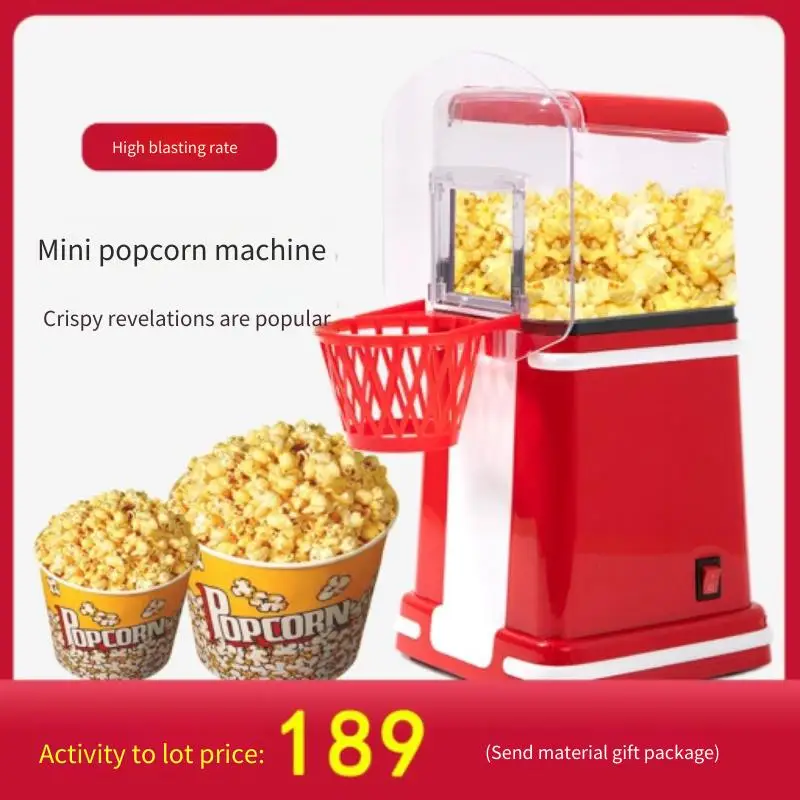 Mini Household Electric Popcorn Maker Machine 1200W Fully Automatic Healthy Gift Idea For Kids Home-made DIY Popcorn Movie Snack