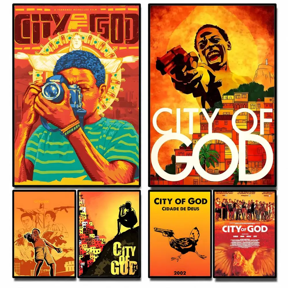 Movie City of God Poster High-definition  stickers, suitable for bedroom, living room, home decoration