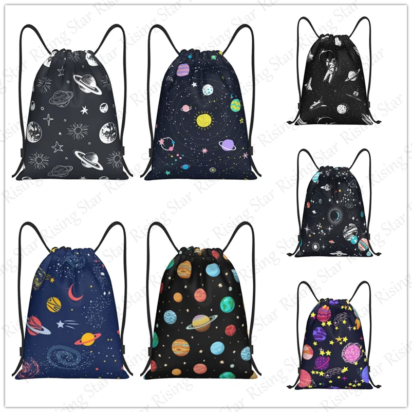 

Space Planet Pattern Bicycle Backpack Gym Drawstring Shoe Bag Multifunctional Sports Bag Beach Travel Backpack Unisex Gift