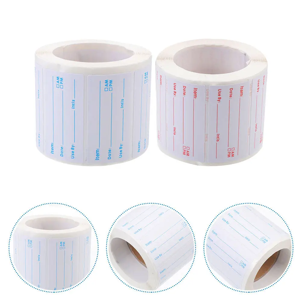 2 Rolls Writable Rotating Food Labels Premium Removable Self Adhesive Stickers for Freezer Cooler Dry Storage Easy Peel Detach