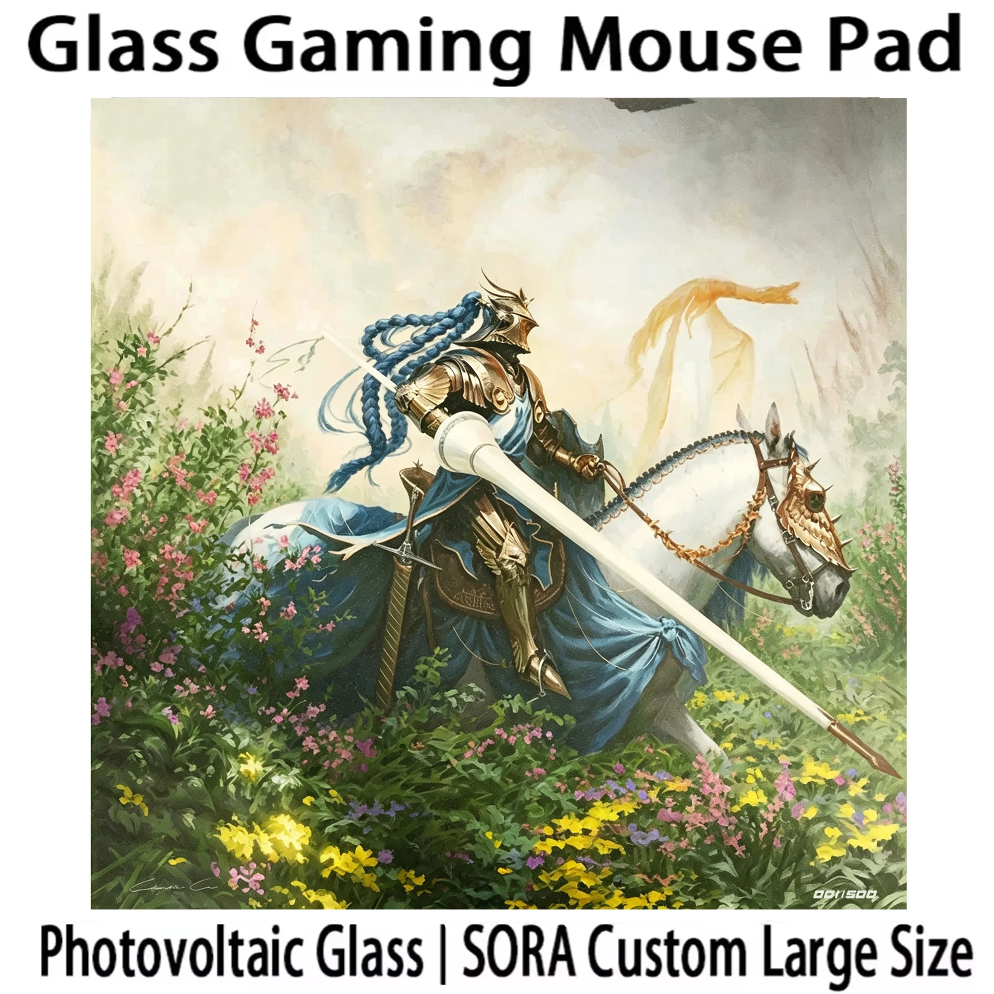 M-MIDORI GLASS EDITION Gaming Mouse Pad The Return Knight E-Sports Gamer Tempered Desktop Pad Fps Special Glass Mousepad Replica